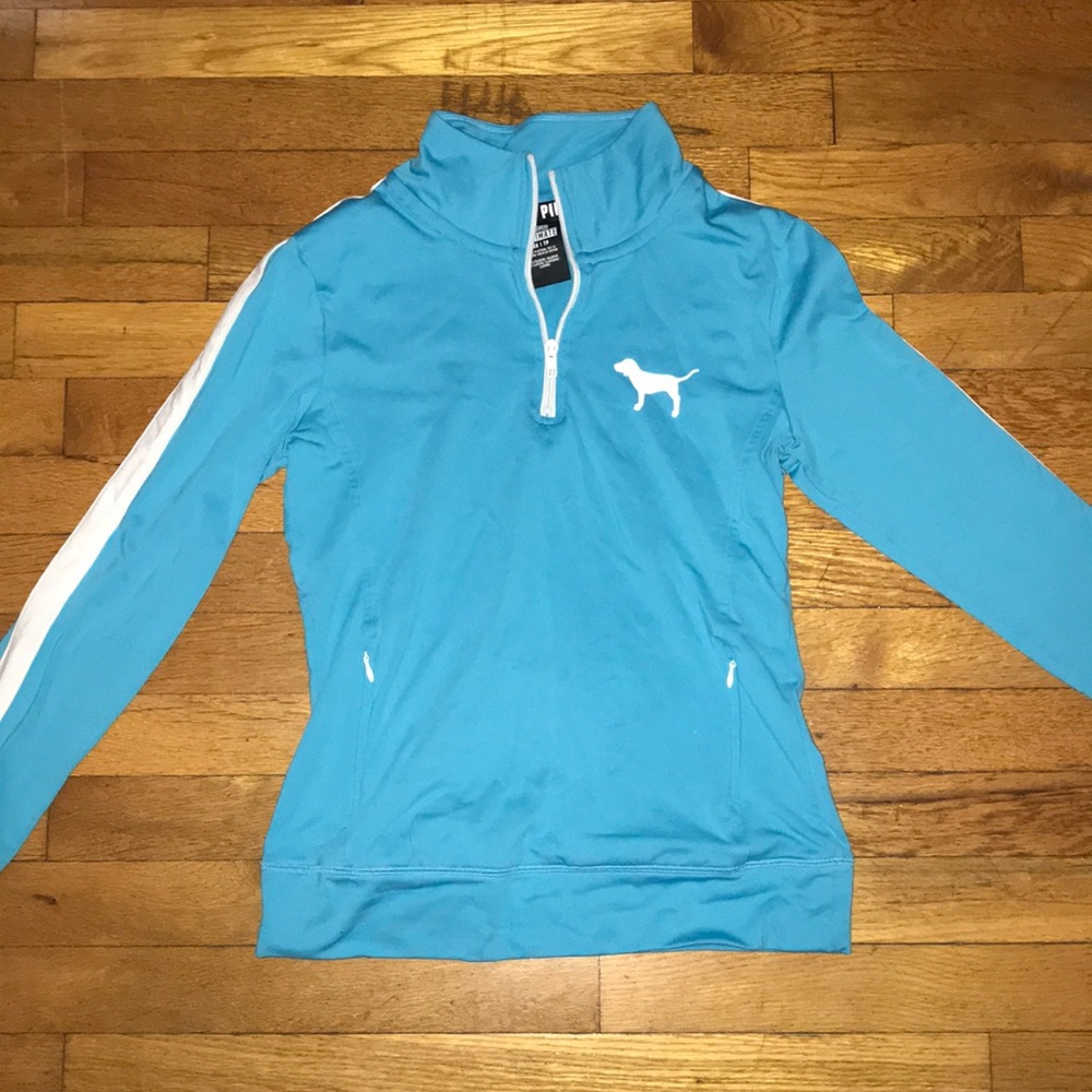 light blue victoria’s secret pink half zip